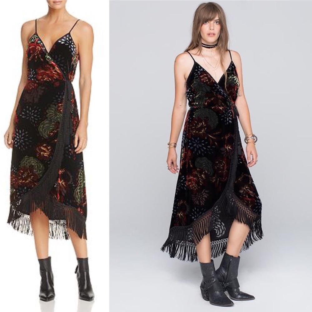 Band of Gypsies Black and Red Midi Dress